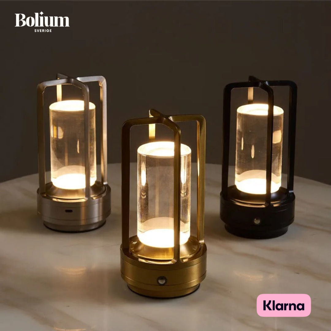 Lanternen Trådløs Bordslampe Dimmbar Gull